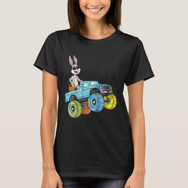 Camiseta Niños Conejo de Pascua Monstruo Camión Camión Dive (Anverso)