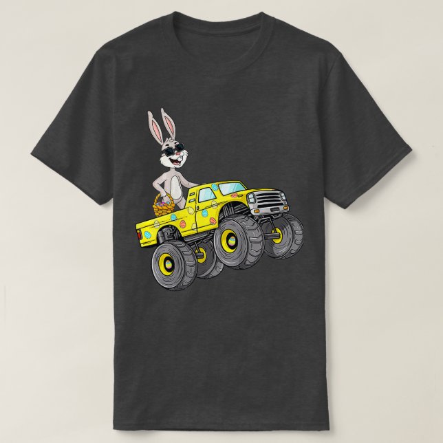 Camiseta Niños Conejo de Pascua Monstruo Camión Gracioso Ni (Diseño del anverso)
