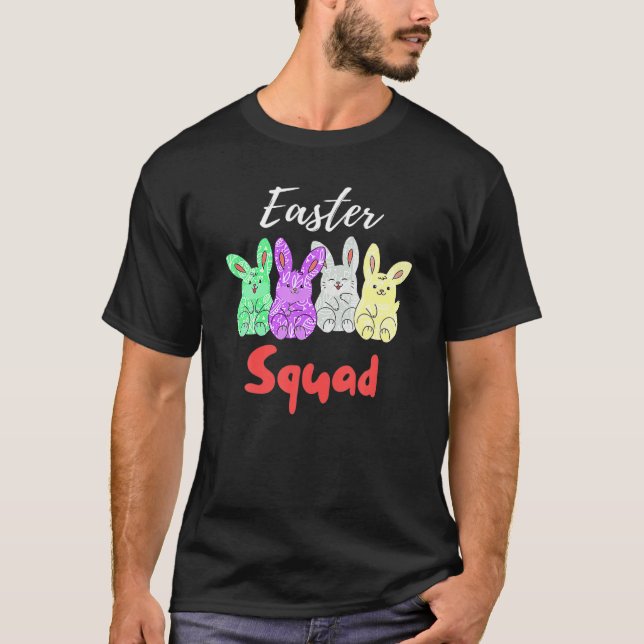 Camiseta Niños Conejos Escuadrones de Pascua Feliz Día de P (Anverso)
