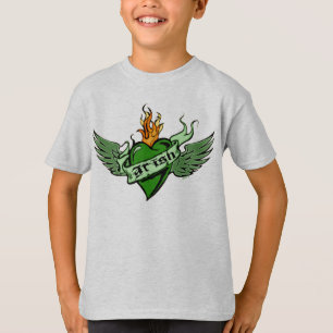 Camiseta Niños cons alas irlandés del corazón