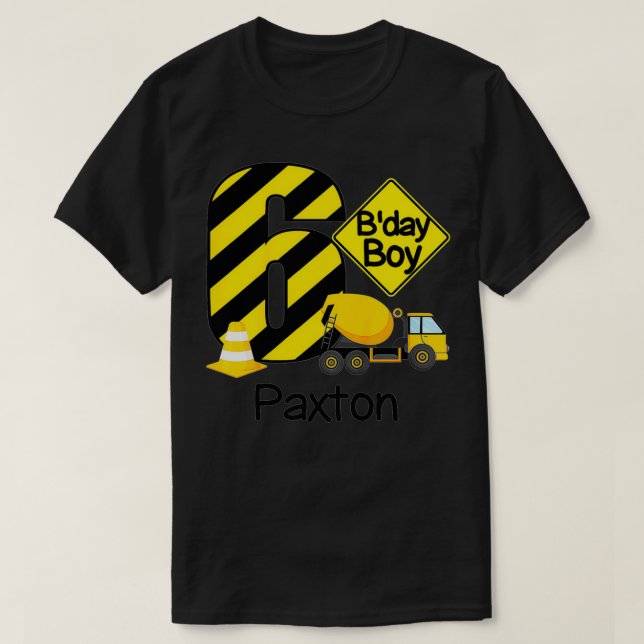 Camiseta Niños Construcción 6º cumpleaños Paton Boys 6 años (Diseño del anverso)