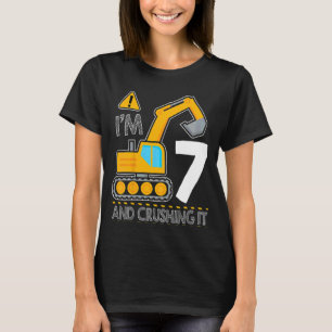 Camiseta Niños Construcción Camión 7 Aniversario Tengo 7 Añ