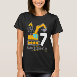 Camiseta Niños Construcción Camión 7 Aniversario Tengo 7 Añ