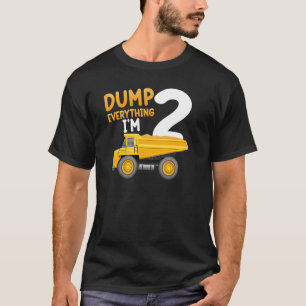 Camiseta Niños Construcción Camión Segundo Cumpleaños Niño