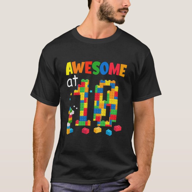 Camiseta Niños Construyendo Bloques Ladrillos Impresionante (Anverso)