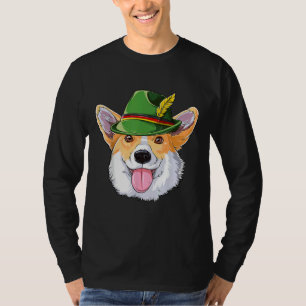 Camiseta Niños Corgi Oktoberfest Niños Hombres Lederhosen A