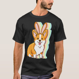 Camiseta Niños Corgi Orejas de Conejo Pascua Día Lindo Cach