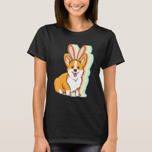 Camiseta Niños Corgi Orejas de Conejo Pascua Día Perrito Ca