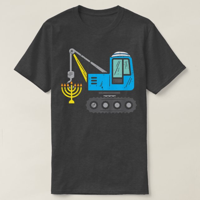 Camiseta Niños Crane Construction Chanukah Pajamas Toddler  (Diseño del anverso)