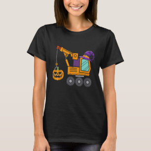 Camiseta Niños Crane Truck Pumpkin Toddler Baby Boys Hallow
