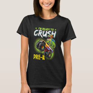 Camiseta Niños Crush Pre K Dinosaurio Camión Monstruo De Vu