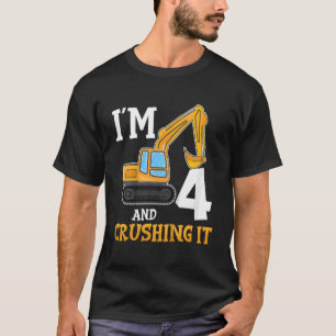 Camiseta Niños Cuatro años de 4º cumpleaños Construcción de