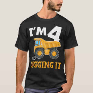 Camiseta Niños Cuatro Cuatro Años De Construcción Niño De 4