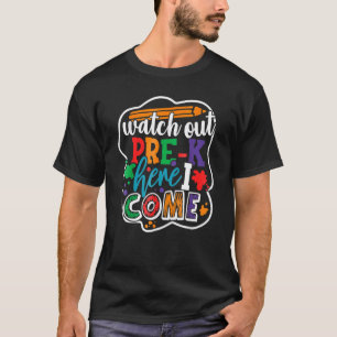 Camiseta Niños Cuidado Con El Primer Día De Enseñanza Prees