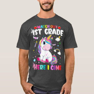 Camiseta Niños Cuidado Con El Primer Grado Aquí Vengo Cutes