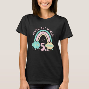 Camiseta Niños Cuidado Mundo Es mi quinto cumpleaños 5 años