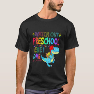 Camiseta Niños Cuidado Preescolar Aquí Vengo Dinosaurio Esp