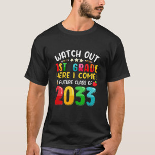 Camiseta Niños Cuidado Primer Grado Aquí Llego Clase Futura