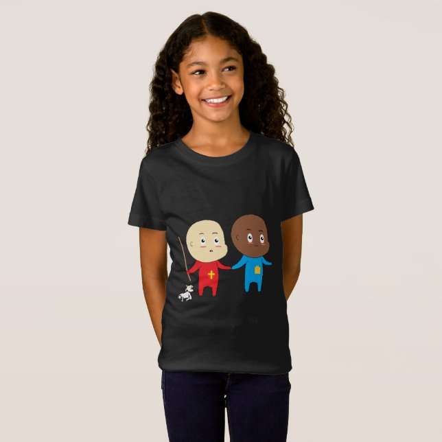 Camiseta Niños Cuidadosos Diseños de arte Gracioso Niño San (Anverso completo)