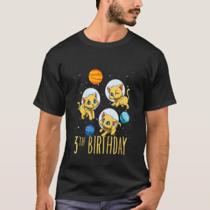 Camiseta Niños Cumpleaños 3 Años Gato Cumpleaños Amante Del