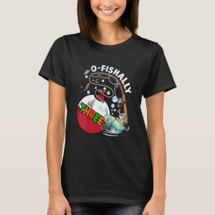 Camiseta Niños Cumpleaños 3 Años Tema De Pesca Para Niños Y