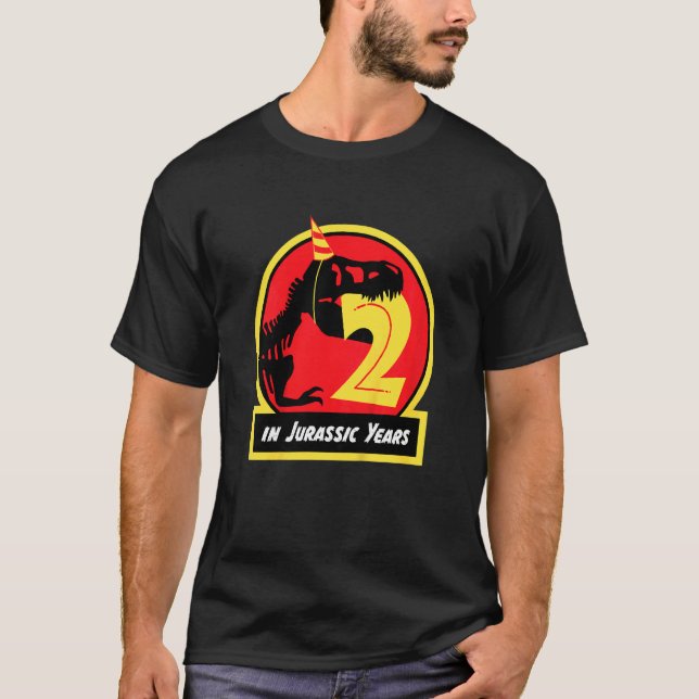 Camiseta Niños Cumpleaños Dinosaurio 2 años Rex Jurásico (Anverso)