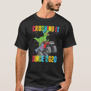 Camiseta Niños Cumpleaños Dinosaurios Monstruo Camión aplas