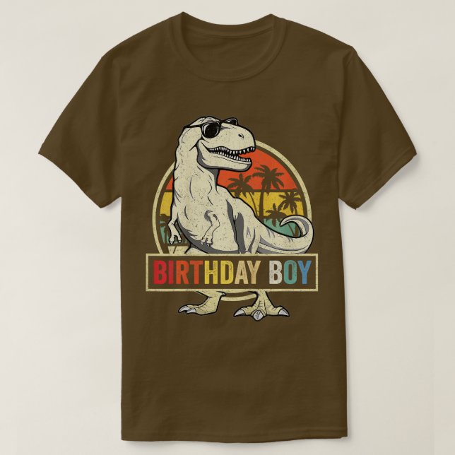 Camiseta Niños Cumpleaños Niño Dino T Rex Dinosaurios Match (Diseño del anverso)