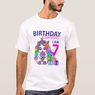 Camiseta Niños Cumpleaños Sweetie (Tema De Unicornio De Cum