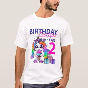 Camiseta Niños Cumpleaños Sweetie (Tema De Unicornio De Seg