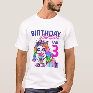 Camiseta Niños Cumpleaños Sweetie (Tema De Unicornio De Ter