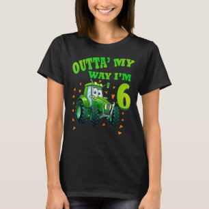 Camiseta Niños Cumpleaños Tractor de Camión Verde de 6 años