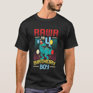 Camiseta Niños Cumpleaños Trex Dinosaurio 4º Nacimiento Niñ