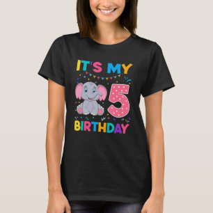 Camiseta Niños Cute 5 elefante de cumpleaños 4 años Gi