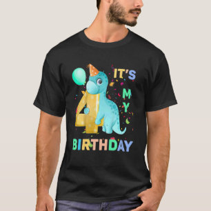 Camiseta Niños Cute Dino Dinosaurio 44 Chicas de cumpleaños