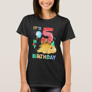 Camiseta Niños Cute Dino Dinosaurio 5 Chicas quinientos 5 a