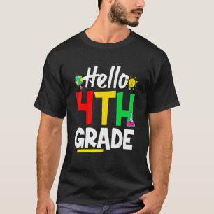Camiseta Niños Cute Hola De Cuarto Grado Primer Día De 4ª G