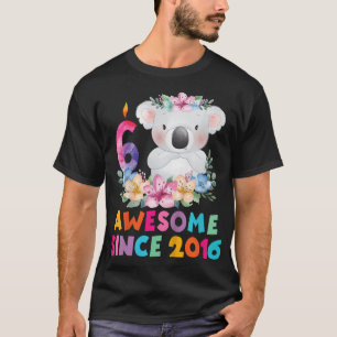 Camiseta Niños Cute Koala Oso 6 Años Ropa De Cumpleaños Par