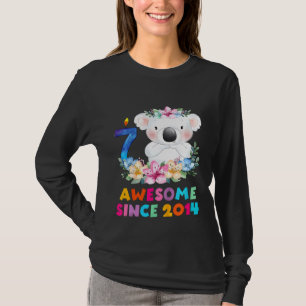 Camiseta Niños Cute Koala Oso 7 Años Ropa De Cumpleaños Par