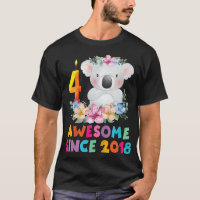 Niños Cute Koala Osos 4 Años Ropa De Cumpleaños Pa