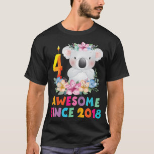 Camiseta Niños Cute Koala Osos 4 Años Ropa De Cumpleaños Pa