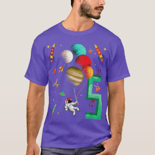 Camiseta Niños Cute quinto cumpleaños Spaceman de 5 años