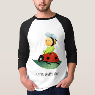 Camiseta Niños Cute Red ladybug Bee insecto sobre hojas ver