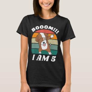 Camiseta Niños Dabbing Dog Birday 5 años cumpleaños fuera