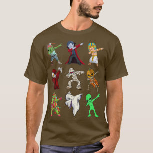 Camiseta Niños Dabbing Halloween Skeleton Scary Pumpkin Dab