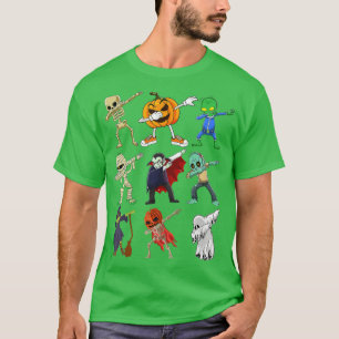 Camiseta Niños dabbing Halloween Skeleton Zombie Scary Pump