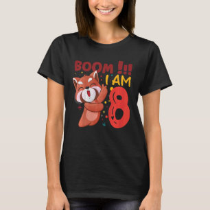 Camiseta Niños Dabbing Nacimiento Panda Rojo 8 cumpleaños 8