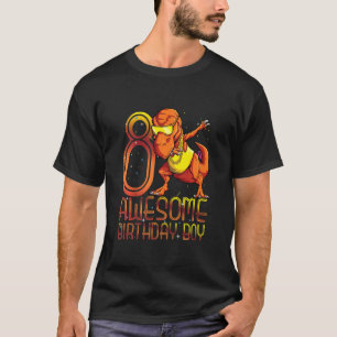 Camiseta Niños dabbing T Rex Dinosaurio 8 cumpleaños Shir