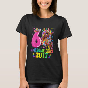 Camiseta Niños Dabbing Unicorn 6 Chica de cumpleaños Unicor