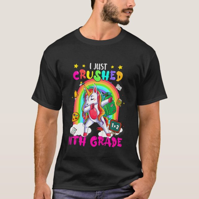 Camiseta Niños dabbing Unicornio Acaban de aplastar 1º grad (Anverso)